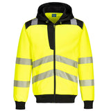 PW327 - PW3 Hi-Vis Zip Hoodie med dragkedja