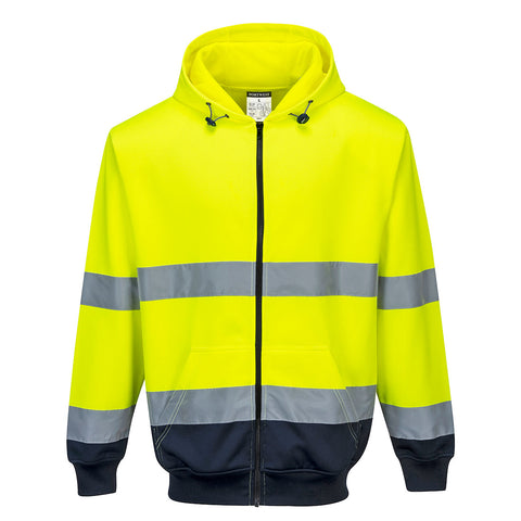 B317 - Tvåfärgad Hoodie med blixtlås, finns i två olika färger