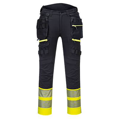 DX445 - PW3 Pantalones tipo pistolera de alta visibilidad Clase 1 Amarillo/Negro