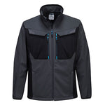 T750 - WX3 Softshell Jacka, Mörkgrå/Svart med blåa detaljer