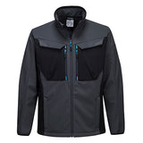 T750 - WX3 Softshell Jacka, Mörkgrå/Svart med blåa detaljer