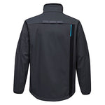 T750 - WX3 Softshell Jacka, Mörkgrå/Svart med blåa detaljer