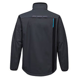 T750 - WX3 Softshell Jacket, Dark Gray / Black with Blue Details